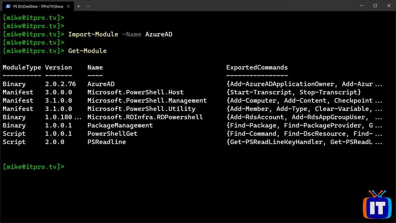 Import AzureAD module in Windows PowerShell